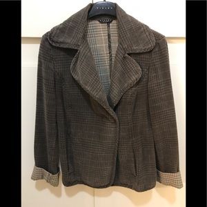 Vintage Sisley Plaid Checkered Petite Blazer